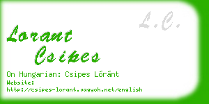 lorant csipes business card